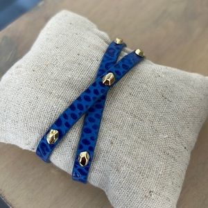 Stella&dot Cobalt Blue leather wraparound bracele